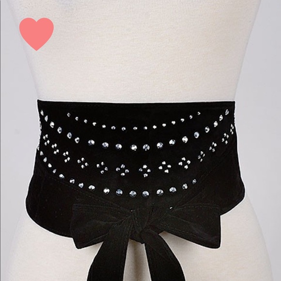 Velvet wrap around tie belt - Picture 3 of 6